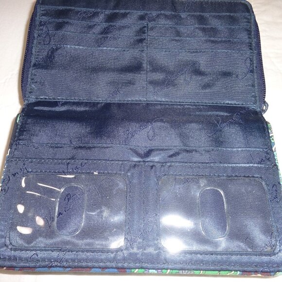 Vera Bradley Turn lock Wallet: Rhythm & Blues pattern, many card slits $19 - Picture 4 of 7